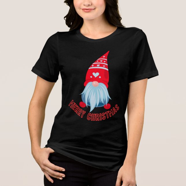 Niedlich frohe Weihnachtsfrauen T - Shirt der Tri- (Vorderseite)