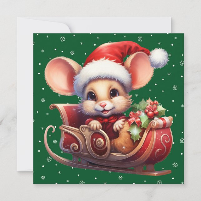 Niedlich Frohe Weihnachtsmäuse-Karte Feiertagskarte (Vorderseite)