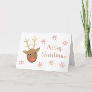Niedlich Frohe Weihnachtsschmuck Rentier Pink Gold Karte