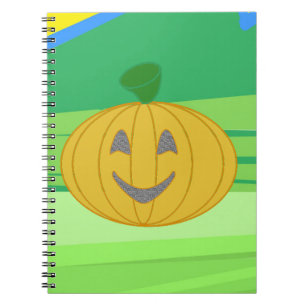 Niedlich-fröhliche Ernte Pumpkin Orange Halloween Notizblock