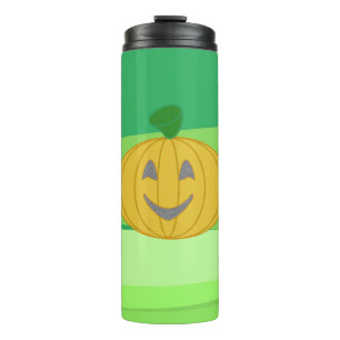 Niedlich-fröhliche Ernte Pumpkin Orange Thermosbecher