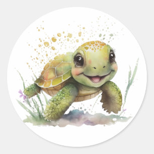 Niedlich fröhliche Tortoise Stickers
