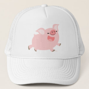 Niedlich fröhlicher Cartoon Pig Hat Truckerkappe