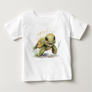 Niedlich fröhlicher Tortoise Baby Fine Jersey T -  Baby T-shirt