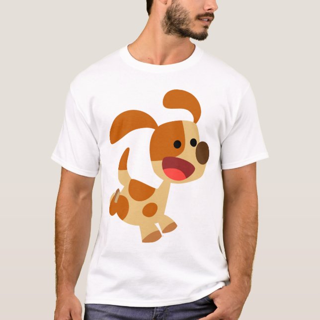 Niedlich Frolcking Cartoon Dog Frauen T - Shirt (Vorderseite)
