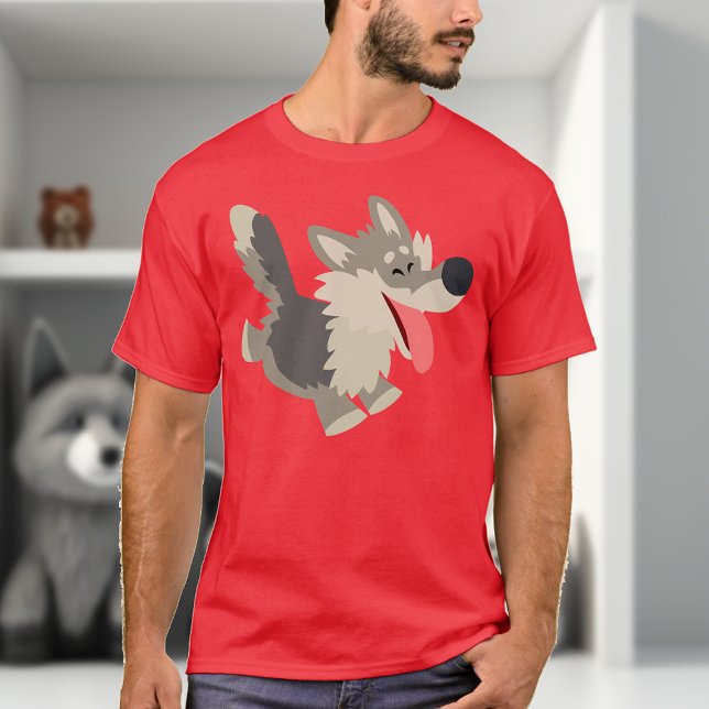 Niedlich Frolicsome Cartoon Wolf T - Shirt (Von Creator hochgeladen)