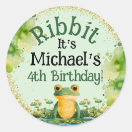 Niedlich Frosch Birthday Party Runder Aufkleber