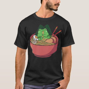 Niedlich Frosch Eating Ramen Japanisch Noodles Lov T-Shirt