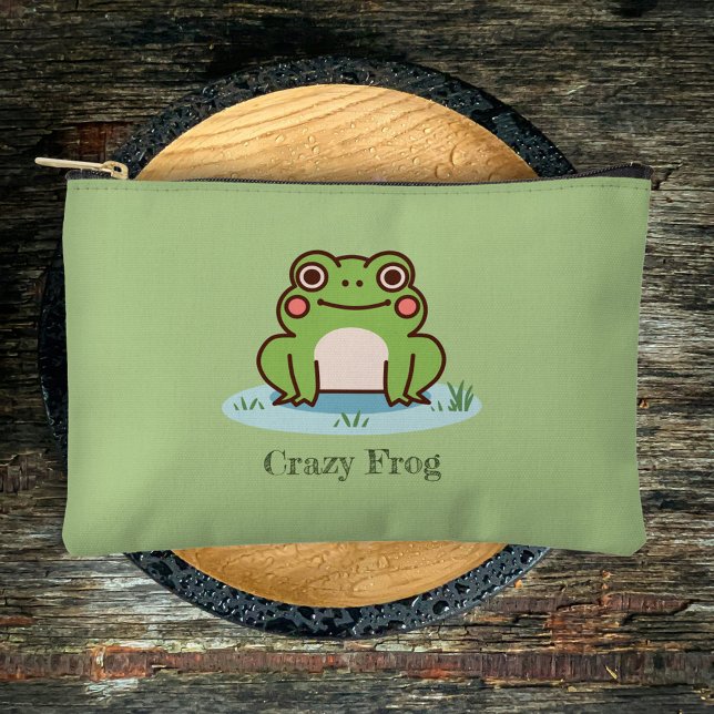 Niedlich Frosch Green Zip Pouch Zubehörtasche (Cute Frog Zipped Pouch)