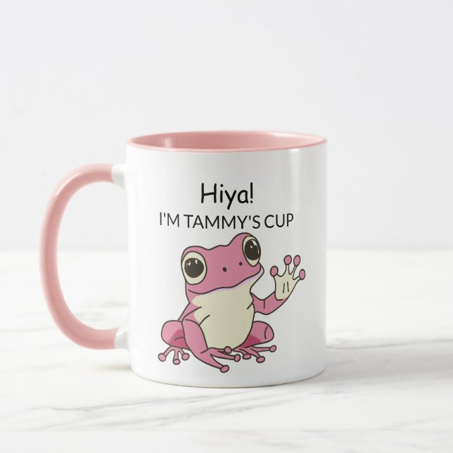 Niedlich Frosch Grün und Limon Funny Tasse (Links)