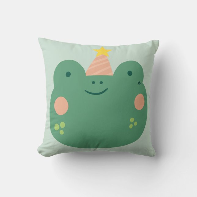 Niedlich Frosch Kids Kinderzimmer Kissen (Vorderseite)