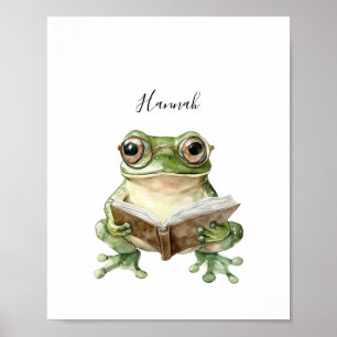 Niedlich Frosch Reading Poster Print