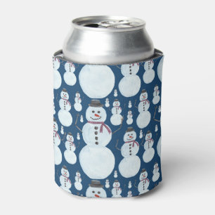 Niedlich Frosty Blue Snowman Wasserfarbmuster Dosenkühler