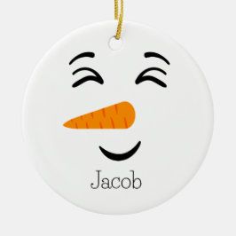 Niedlich Frosty the Snowman lächelt Gesicht Keramik Ornament