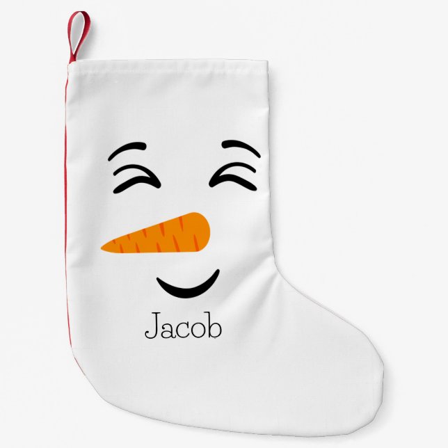 Niedlich Frosty the Snowman lächelt Gesicht Kleiner Weihnachtsstrumpf (Vorderseite)