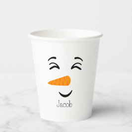 Niedlich Frosty the Snowman lächelt Gesicht Pappbecher