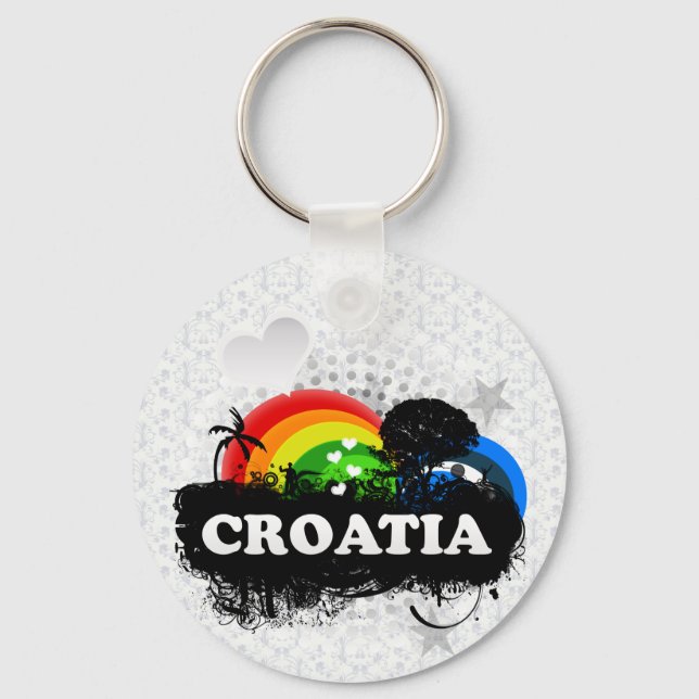 Niedlich Frucht Kroatien Schlüsselanhänger (Vorderseite)