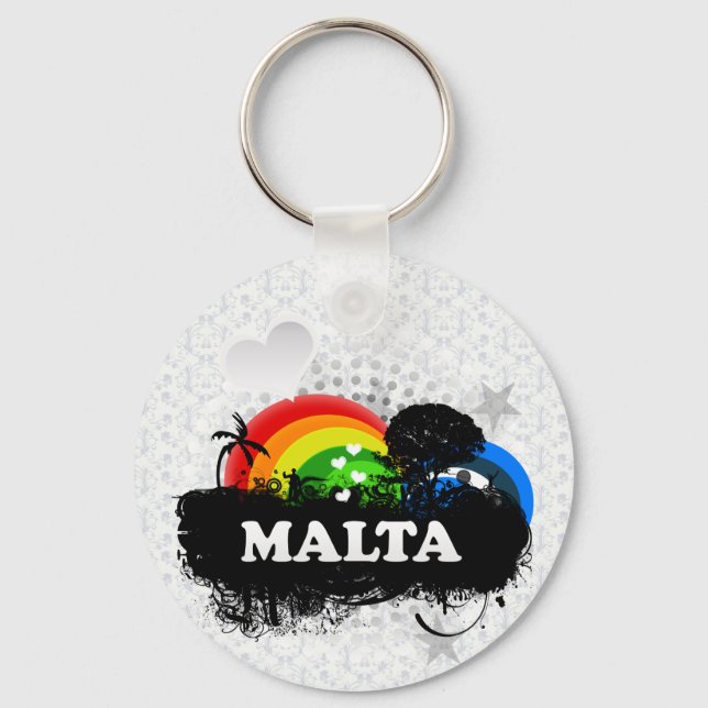 Niedlich fruchtbares Malta Schlüsselanhänger (Vorderseite)