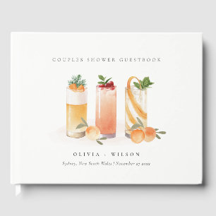 Niedlich Fruchtsaftcocktail Orange Paare Dusche Gästebuch