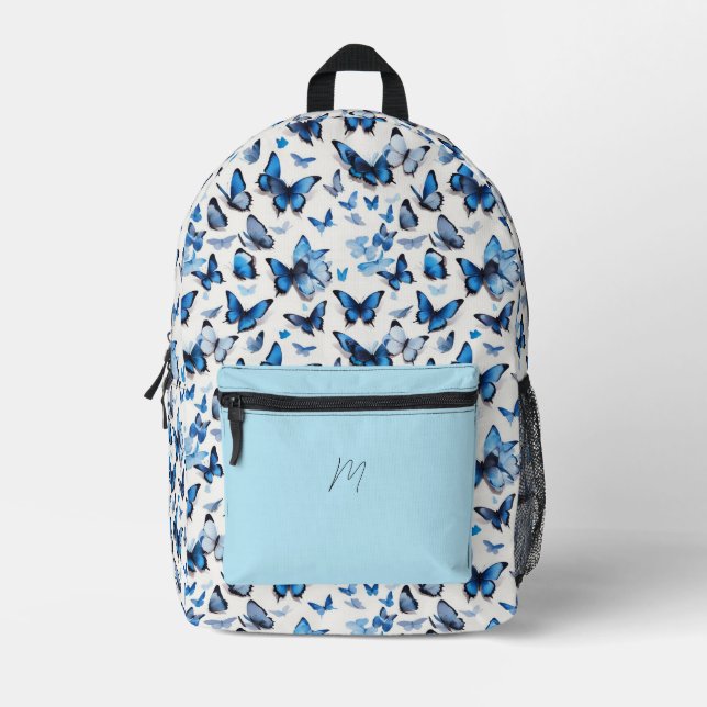 Niedlich Fun Butterfly Monogramm Bedruckter Rucksack (Vorderseite)