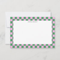 Niedlich Fun Checkerboard Pink Green Geometric Nam