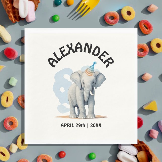 Niedlich Fun Pastel Baby Blue Wild Elephant Wasser Serviette (Von Creator hochgeladen)