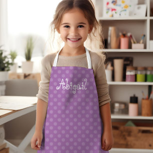 Niedlich Fun Personalisiert Lavender Polka Dot Mus Schürze