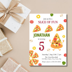 Niedlich Fun Pizza Party Kindergeburtstag Einladung