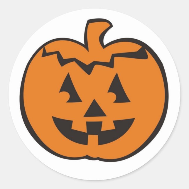 Niedlich Fun Pumpkin Head Halloween Erntedank Runder Aufkleber (Vorderseite)