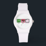 Niedlich fünfzehn armbanduhr<br><div class="desc">Peace Liebe 15. Geburtstag. Ein hübsches Quinceanera-Geschenk.</div>