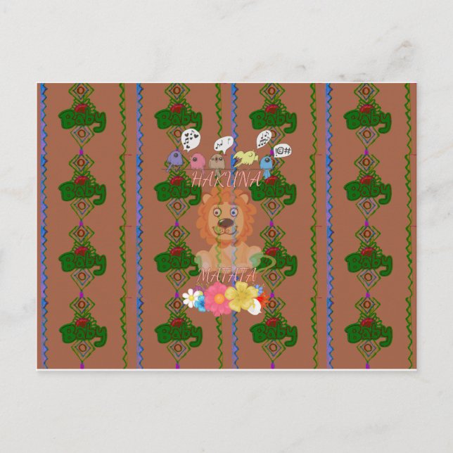 Niedlich Funny Baby Lion King: Hakuna Matata Desig Postkarte (Vorderseite)