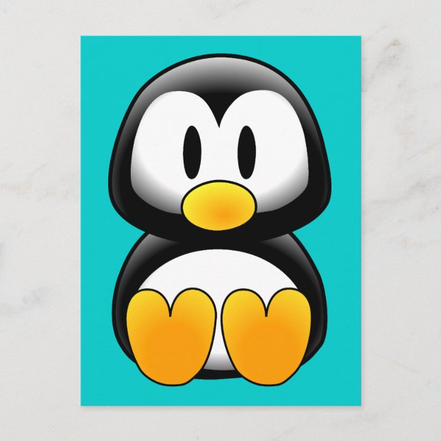 Niedlich Funny Baby Penguin Postkarte (Vorderseite)