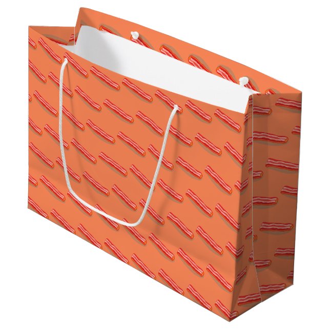Niedlich Funny Bacon Große Geschenktüte (Vorderseite Schrägansicht)