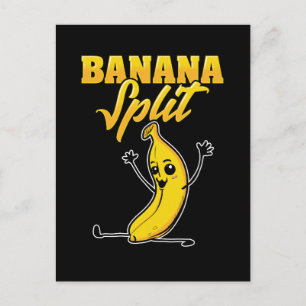 Niedlich & Funny Banana Split Gymnastik Postkarte