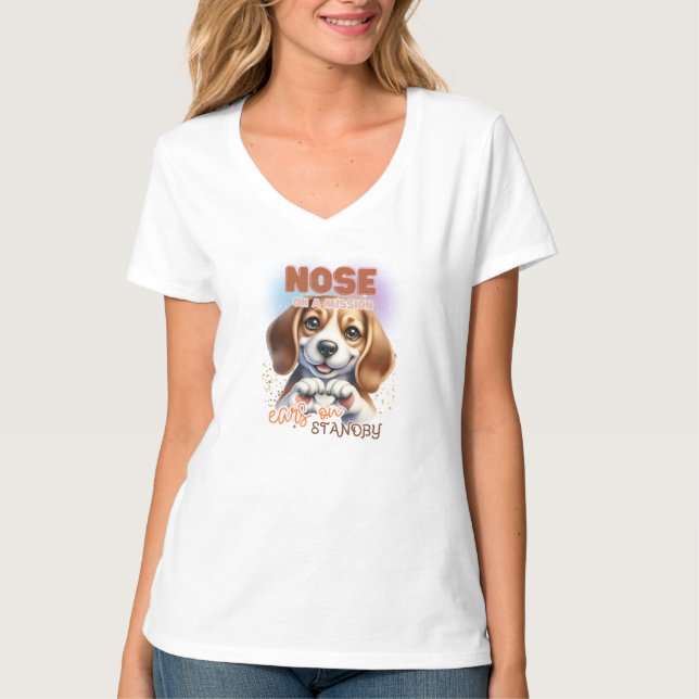 NIEDLICH FUNNY BEAGLE HOUND DOG SPRICHWORT T-Shirt (Vorderseite)