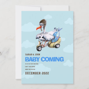 Niedlich Funny Blue Bird Scooter Baby Boy Schwange Ankündigung