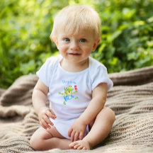 Niedlich Funny Boy Frog Blue Girl Baby Bodysuit