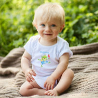 Niedlich Funny Boy Frog Blue Girl Baby Bodysuit