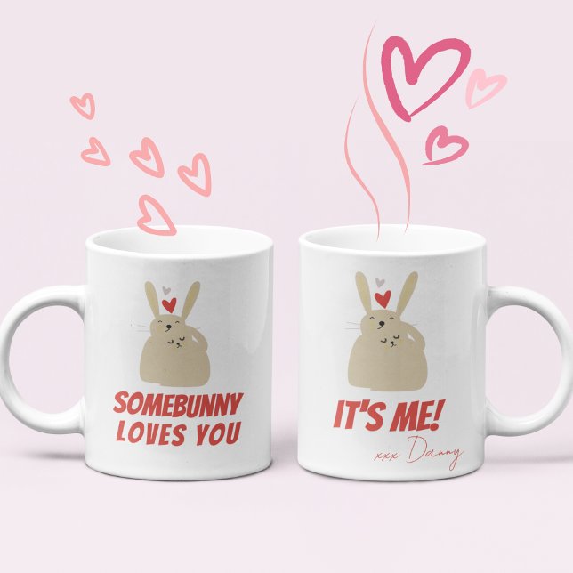 Niedlich Funny Bunnies Rabbit Pun Liebe Kaffeetasse (Von Creator hochgeladen)