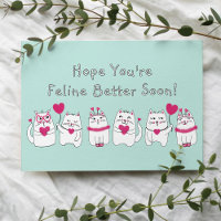 Niedlich Funny Cartoon Cat Feline Better Get Well