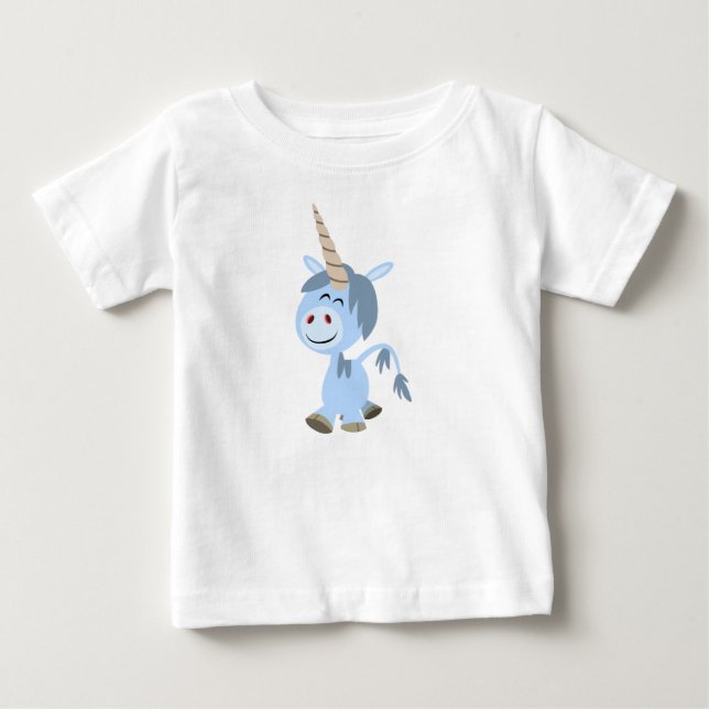 Niedlich Funny Cartoon Unicorn Baby T - Shirt (Vorderseite)