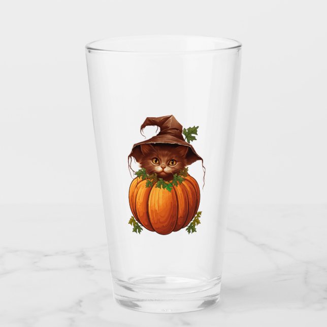 NIEDLICH FUNNY CAT PUMPKIN GLAS (Vorderseite)