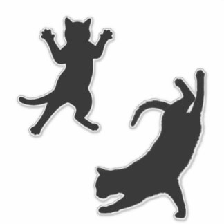 Niedlich Funny Cat Silhouette Aufkleber