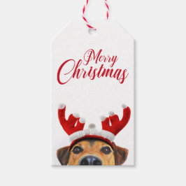 Niedlich Funny Christmas Hund Rentier Antler Headb Geschenkanhänger