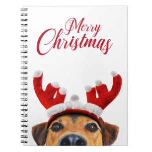 Niedlich Funny Christmas Hund Rentier Antler Headb Notizblock