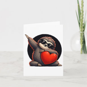 Niedlich Funny Cool Sloth Dabbing Valentinstag Karte