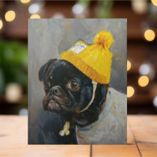 NIEDLICH FUNNY DOG OIL PAINING POSTKARTE