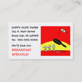 Niedlich Funny Eggs Cartoon Frühstück Restaurant Visitenkarte