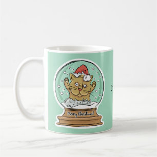 Niedlich Funny Funny Christmas Cat individuelle Na Kaffeetasse