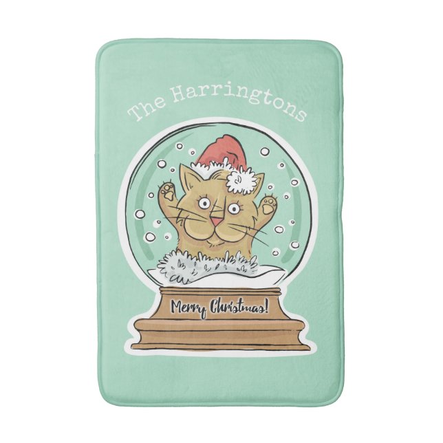 Niedlich Funny Funny Weihnachten individuelle Name Badematte (Vorderseite Vertikal)